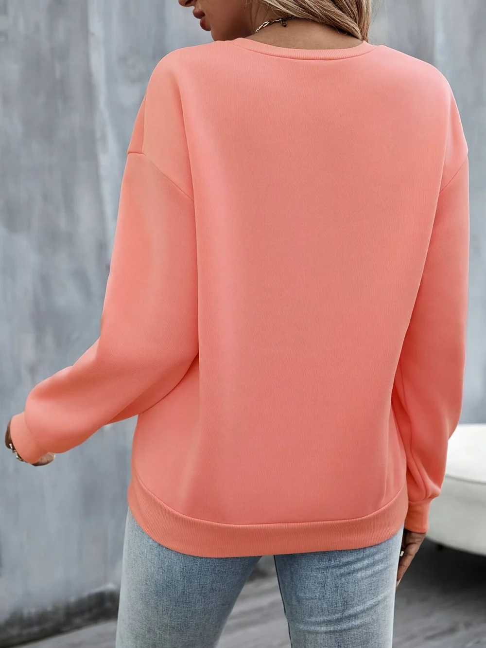 Áo nỉ nữ thanh lịch với họa tiết cầu vồng hình học và trái tim, vải dệt kim polyester, cổ tròn, áo hoodie in họa tiết thời trang cho mọi mùa - Hình ảnh 5