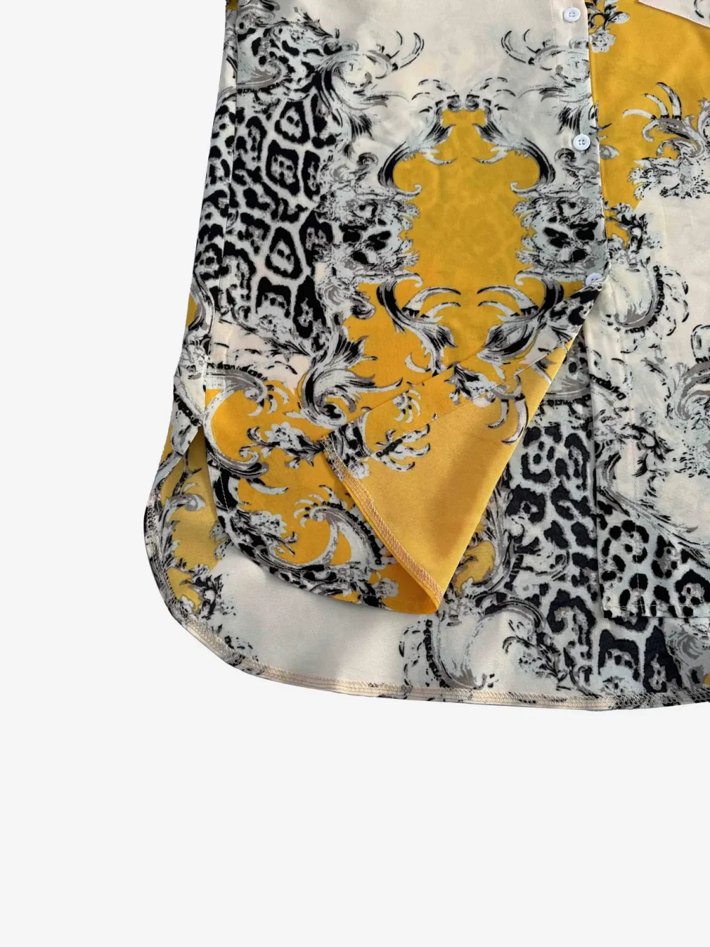 Áo sơ mi dài tay in họa tiết nhiệt đới dáng rộng thanh lịch dành cho nữ - Polyester nhẹ, có thể giặt bằng máy, có cổ, lý tưởng cho trang phục đi nghỉ và thường ngày - Hình ảnh 5