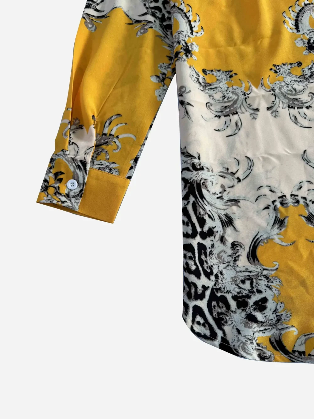 Áo sơ mi dài tay in họa tiết nhiệt đới dáng rộng thanh lịch dành cho nữ - Polyester nhẹ, có thể giặt bằng máy, có cổ, lý tưởng cho trang phục đi nghỉ và thường ngày - Hình ảnh 6